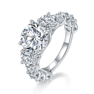 lab grown 14k White Gold Iced Out Custom VVS Moissanite Brilliant Cut for <b>Men</b> Women High Quality VVS Moissanite Diamond <b>Ring</b> - Product Image 5