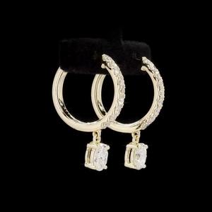 0.97 Ct Oval Lab Grown Diamond <b>Earrings</b> for Women 14K Yellow Gold VVS VS Clarity <b>Fine</b> Jewelry Elegant Gold Diamond <b>Stud</b> <b>Earrings</b> - Product Image 1