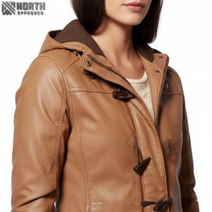 Vestes surdimensionnées pour femmes en cuir véritable Vestes pour femmes de haute qualité Vente en gros Mode veste en cuir de mouton Logo personnalisé - Product Image 4