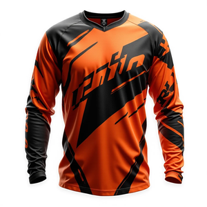Obtenez des maillots de motocross personnalisés, tissu léger et respirant conçu pour le confort du pilote, vêtements de course automobile et de moto - Product Image 1