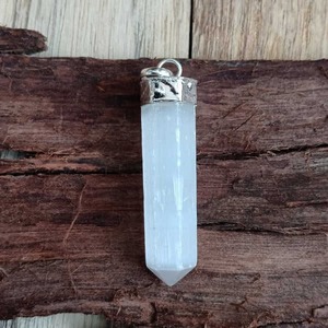 Unique Design Selenite <b>Crystal</b> Pendant with Chain or Energy Cleansing or Chakra Alignment and Stress Relief At Discounted Price - Product Image 4