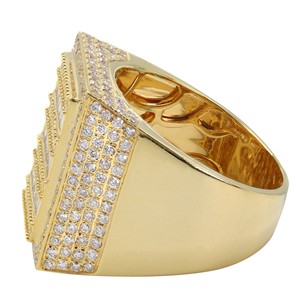 GIA แหวนฮิปฮอปทองคำ10K 14K 18K สำหรับผู้ชายที่ได้รับการรับรองจาก GIA พร้อมทรงกลมและบาแกตต์แล็บปลูกไอซ์กับงานแต่งงาน - Product Image 3