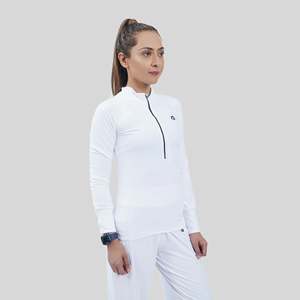 Veste de fitness Infinity 1/2 Zip en blanc - Product Image 4