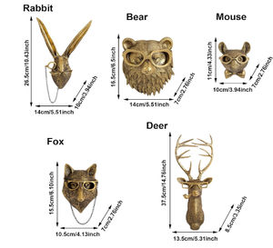 Têtes d'animaux Décoration murale Faux tête de cerf Monture d'animaux Sculptures d'animaux Tête d'animal Décoration murale design pour la maison Intérieur Salon - Product Image 4