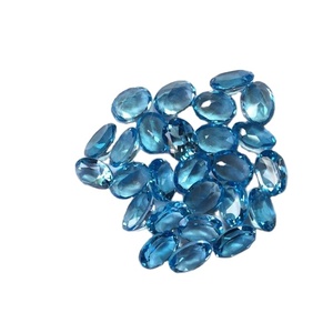 4x6mm tự nhiên bầu trời màu xanh Topaz đá quý mặt hình bầu dục lỏng IGI chứng nhận xử lý nhiệt đồ trang sức làm đá quý Bán buôn giá thấp - Product Image 1