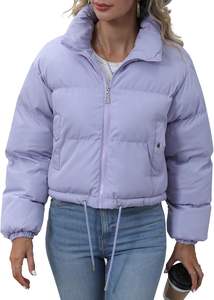 2025 tendencia Mujer dos tonos Casual cuello mujer chaqueta acolchada venta al por mayor chaquetas de bombardero para mujeres de talla grande - Product Image 5