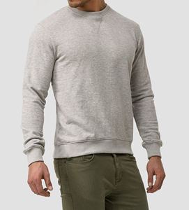 Sweat-shirt à manches longues pour homme, style automne-hiver, coupe ample, col rond minimaliste, en coton pur - Product Image 3