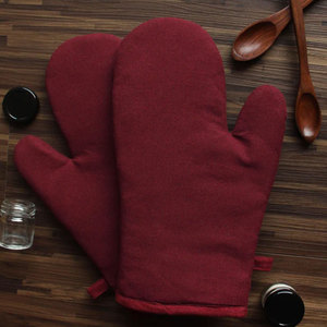 100% Pure Cotton <b>Double</b> <b>Oven</b> Mitts, Extra Long Design Heat resistant Customized Print <b>Oven</b> Mitts - Product Image 1