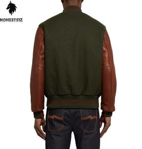 แจ็คเก็ตบอมเบอร์ขนสัตว์ของผู้ชายแบบแห้งเร็วสไตล์ตัวอักษรสำหรับฤดูใบไม้ร่วงฤดูหนาว - Product Image 3