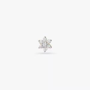 14K Yellow Gold Mini Cluster <b>Nose</b> Stud Piercing <b>Nose</b> <b>Ring</b> With Lab Grown Diamonds Flower Shape Screw <b>Nose</b> Stud for Weddings - Product Image 1