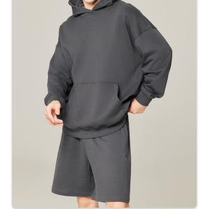 350g เสื้อมีฮู้ดผ้าฟลีซหนาสีทึบของผู้ชายเสื้อมีฮู้ดแบบสวมหัวธรรมดาเสื้อมีฮู้ดลำลองไซส์ใหญ่พิเศษโลโก้พิมพ์ลายออกแบบได้ตามต้องการ - Product Image 3