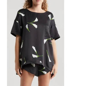 Ensemble de vêtements de détente en satin pour femme-Pyjama de nuit doux et soyeux, vêtements de maison confortables en 2 pièces - Product Image 4