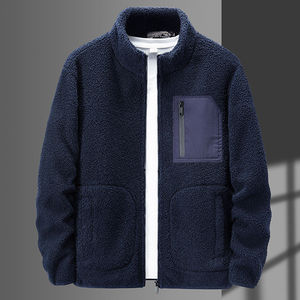 Fabricante de ropa de calle al aire libre moda Sherpa lana cremallera chaqueta personalizada estampado Sherpa polar chaqueta hombres - Product Image 6