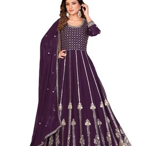 El último diseñador Heavy Faux Georgette Sequence Work Fancy Anarkali Gown - Product Image 1