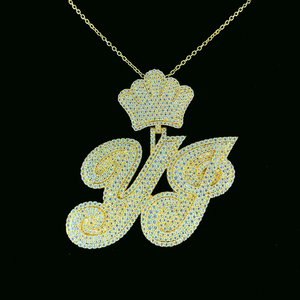 Collar con Colgante de Letra o Nombre con Diamantes de Imitación VVS Moissanite, Estilo Hip Hop, Personalizado de Fábrica, Pasa el Test de Diamantes, Joyería de Plata para Hombre - Product Image 2