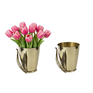 Jarrón de Flores de Diseño de Hojas de Latón Dorado de Acero Inoxidable de Alta Calidad para Decoración de Bodas en Casa, el Más Popular y en Oferta - Product Image 6