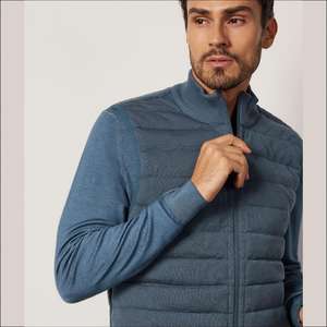 Abrigos de invierno Chaleco sin mangas de talla grande con cuello levantado Chaleco de algodón grueso y cálido con cremallera Hombres Chaleco acolchado de burbujas - Product Image 5