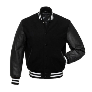 Veste universitaire pour homme, best-seller, style streetwear, col montant, logo frontal, tissu en laine, écologique, respirant, hiver - Product Image 2