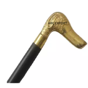 Vintage latón Dong cabeza con chapado en oro decoración bastón venta al por mayor mujeres accesorios bastón en el precio más bajo - Product Image 1