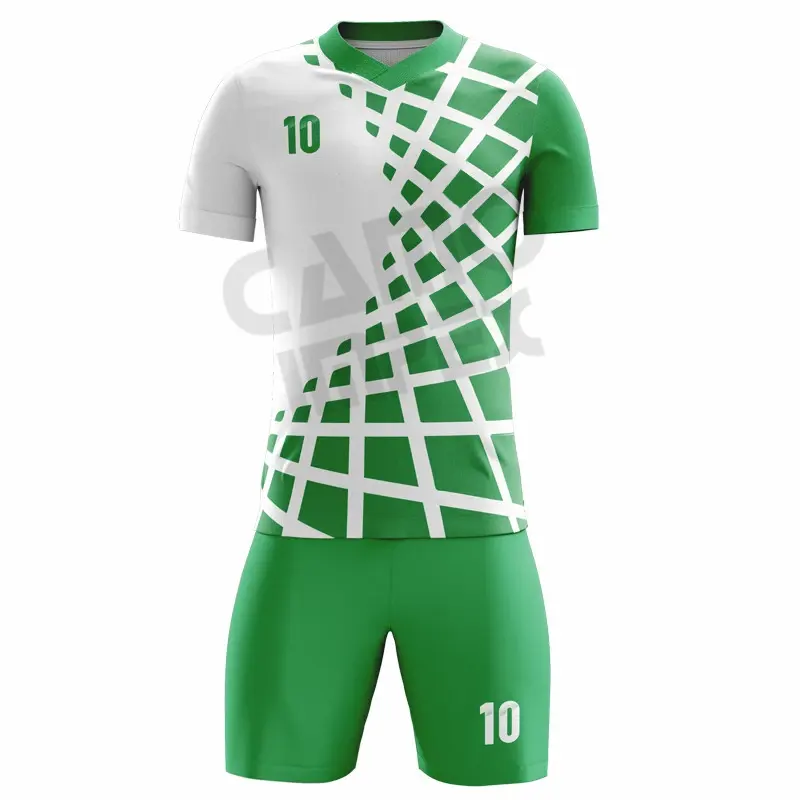 2022ที่กำหนดเองผู้ชายการออกแบบใหม่ที่กำหนดเอง100% โพลีเอสเตอร์เครื่องแบบฟุตบอลสีเขียวการฝึกอบรมวินเทจทีมฟุตบอลเสื้อชุด
