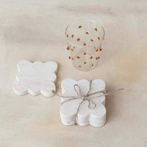 Handmade Wave Edge Natural Beige Decorative Natural White <b>black</b> Marble <b>coasters</b> white <b>coaster</b> and <b>black</b> white <b>coaster</b> - Product Image 4