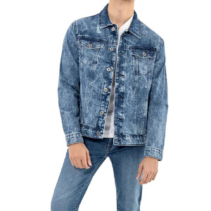 Meilleure vente en gros de veste en jean bleu foncé de grande taille veste en jean pour hommes vestes en jean motard classiques vintage à manches longues - Product Image 4