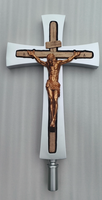 Croix imprimée SLA en 3D-Peinture en aérosol or et argent