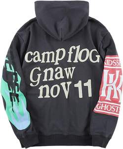 Sweat à capuche graphique vintage pour homme 100% coton Sweat-shirt à capuche style hip hop Pull-over lourd - Product Image 1