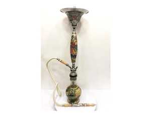 Cachimba Egipcia Hecha a Mano con Espejo de Acero Inoxidable y Madreperla |   Cachimba de Lujo Farida Tanoura con Diseño Folclórico para Fumar en las Noches de Ramadán - Product Image 3