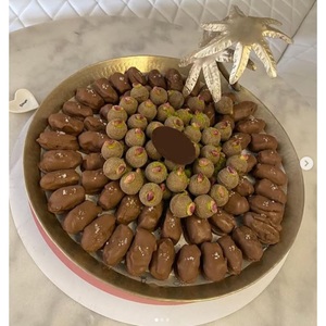 Fabuloso diseño de mesa decorativa Chocolate dulces bandeja para servir hecha a mano plata Metal Chocolate bandeja postre exhibición en venta - Product Image 4