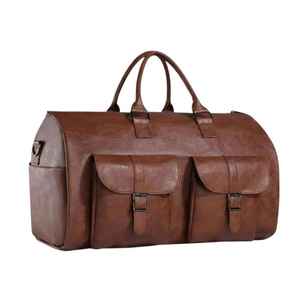 Bolsas de Viaje de Fin de Semana de Cuero Genuino de Lujo con Forro de Poliéster de Gran Capacidad, Duraderas y Económicas - Product Image 4