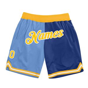 Industrie Direct Engro Sportswear Basketball Shorts Custom Light Blue Gold-Royal Authentic Throwback Fashion Basketball Shorts - Product Image 1