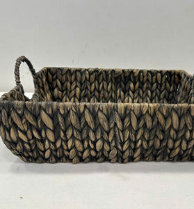 Panier de rangement multifonctionnel rectangulaire en jacinthe d'eau écologique de luxe - Product Image 2