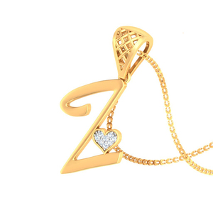 Ishi เพชรหรูหรา18K ทอง Z ตัวอักษรห้องปฏิบัติการปลูกจี้เพชร - Product Image 1