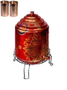 Refroidisseur de stockage d'eau en cuivre pur d'inspiration vintage avec un savoir-faire supérieur et une solution de santé potable naturelle - Product Image 3