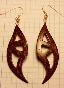 Nouvellement arrivé plage haute qualité boucles d'oreilles pour femmes Double face goujons en bois goutte d'eau boucles d'oreilles bijoux personnalisés usine en gros - Product Image 4