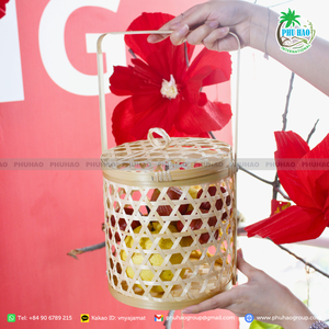 ตะกร้าสานธรรมชาติอเนกประสงค์เหมาะสำหรับการจัดเก็บการนำเสนอของขวัญและของตกแต่งบ้านแบบชนบท - Product Image 5