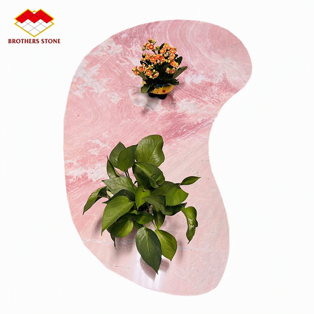 Popular Modern Natural Stone Rosa Pink Marble Dining & Coffee Table for Hotel and Villa Decoration Customizable Size