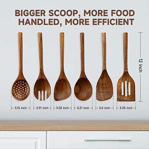 Cuchara de madera de primera calidad para servir, vajilla de cocina tallada a mano con mezcla de acero espejado hecha a mano con mango - Product Image 4