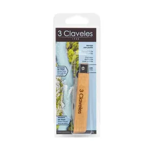 Coltello pieghevole con punta in acciaio inox 88mm con manico in legno 101mm blocco lama (3 Claveles 01754) - Product Image 4