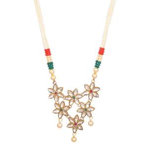 Fabricants de bijoux indiens cristal fausse perle perlée mariée brin collier boucles d'oreilles ensemble bijoux en gros - Product Image 4