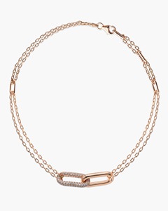 Interlocked Diamond Paperclip Link Bracelet 0.48 Ct Natural Diamond G-H Color VS-SI Clarity 14K <b>Solid</b> <b>Gold</b> Modern Handcrafted - Product Image 2