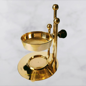 Quemador de incienso sin carbón ajustable de calidad superior con perilla de madera de latón pulido brillante para Decoración de mesa de uso aromático - Product Image 1