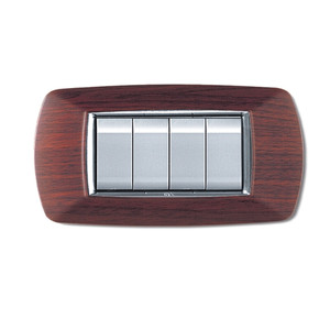 Placca Life Mod. Living Plastica Legno Scuro, 4 Posti - Product Image 1