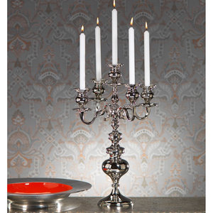Customized 5 Arms Metal <b>Candelabra</b> Silver Finished Floor <b>Candelabra</b> for Home Wedding and Christmas Decorations - Product Image 2