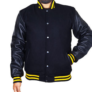 Vestes d'université à manches en cuir pur sur mesure pour hommes vestes d'hiver chaudes et durables vente chaude de vestes Lettermen personnalisées - Product Image 4