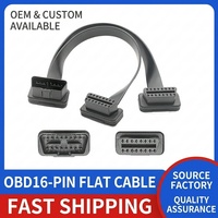 Cable de Extensión OBD2 Personalizado de 16 Pines, Conector de Diagnóstico Macho-Hembra, Cable Plano OBDII para Escáner de Automóviles ELM327, Rastreador GPS