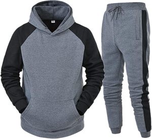 Ensemble de survêtement en polaire en gros, sweat-shirt chaud d'hiver + pantalon de survêtement, survêtement en polaire unisexe, survêtement pour hommes - Product Image 2