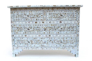 Mesa Auxiliar y Mesa de Centro de Resina con Incrustaciones de Hueso, Estilo Moderno, Artesanía Natural, Muebles para el Hogar, para Sala de Estar y Dormitorio - Product Image 6