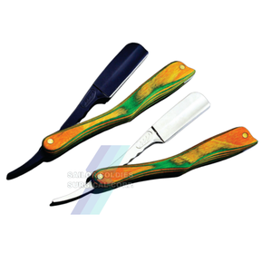 Customized Logo Single Blade Barber <b>Straight</b> Razor Wholesale Low MOQ Stainless Steel Wood Handel Barber Razors - Product Image 1